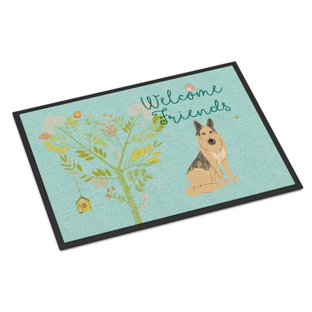 Carolines Treasures Welcome Friends German Shepherd Indoor or Outdoor Mat, 18 x 27 in. BB7578MAT
